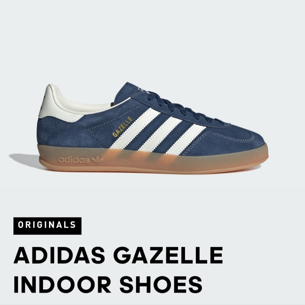 Adidas Gazelle Indoor Blue With Cream Stripes. New. Never Worn.